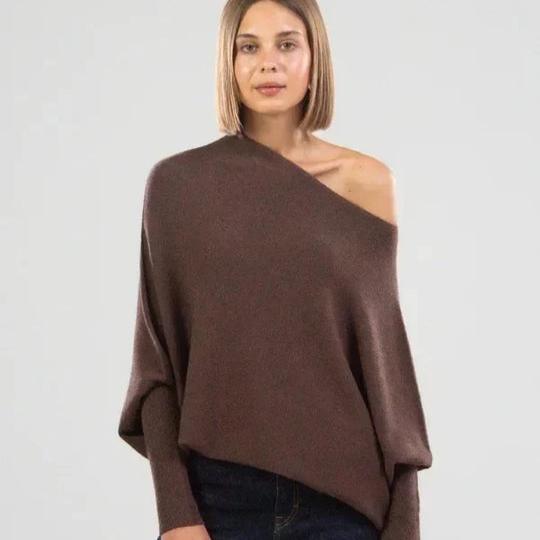 Larina - Sweater surdimensionné drapé avec col rond
