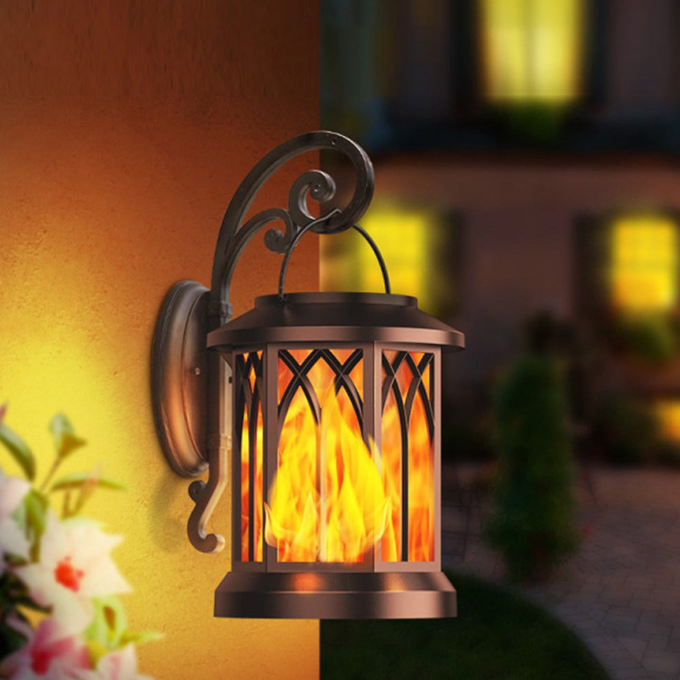 GloGothic - Bougie flamande solaire scintillante avec crochet de suspension