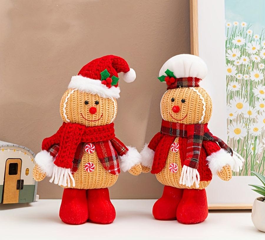 Décor de figurine de Noël tricotée à la main en 2 pièces