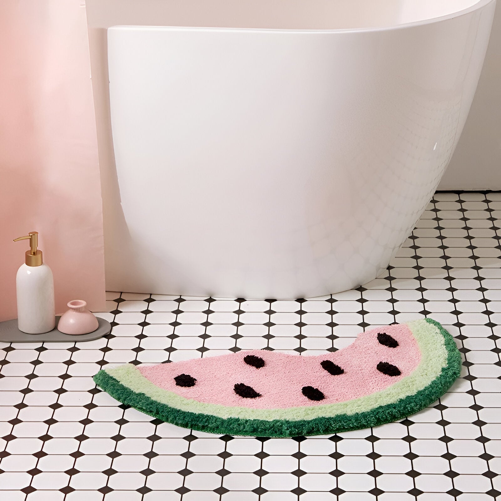 MeloMat - Tapis de bain en forme de tranche de pastèque à design astucieux