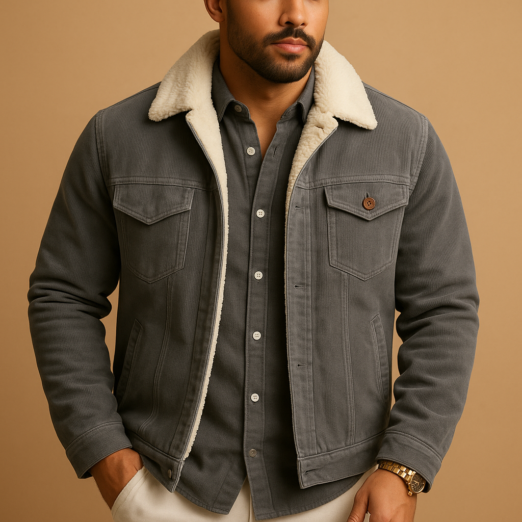Veste en velours pour homme à coupe moderne | Daan