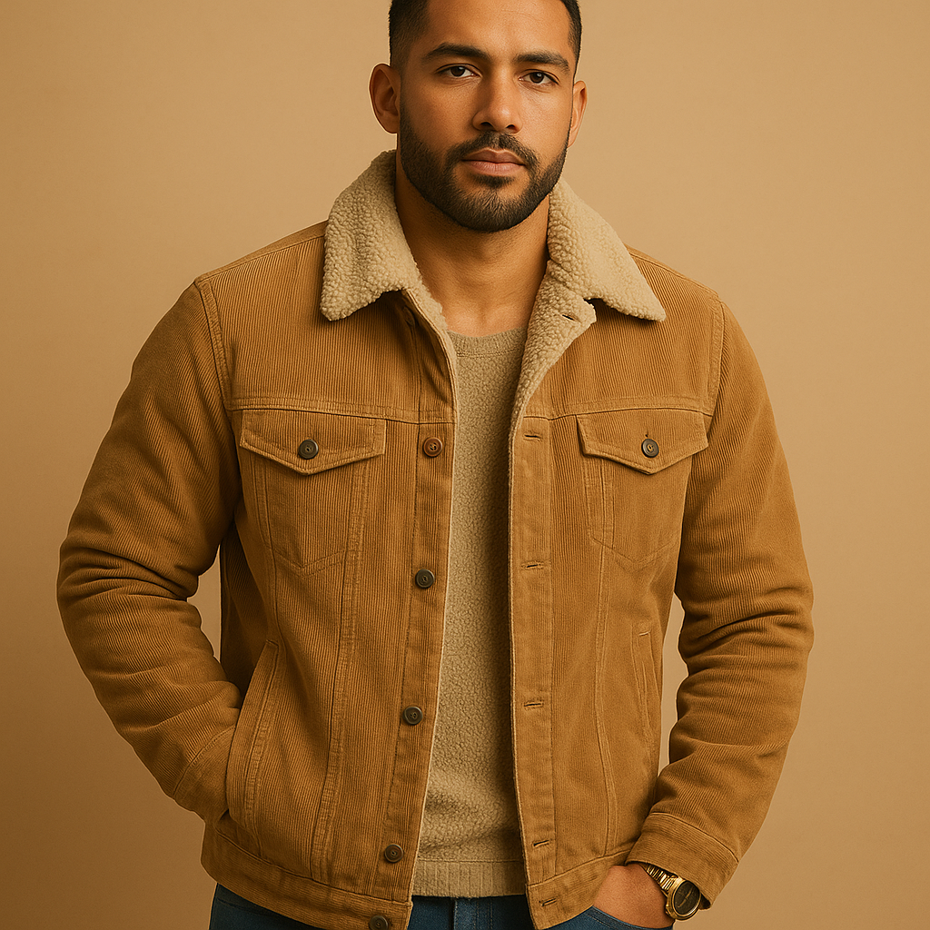 Veste en velours pour homme à coupe moderne | Daan