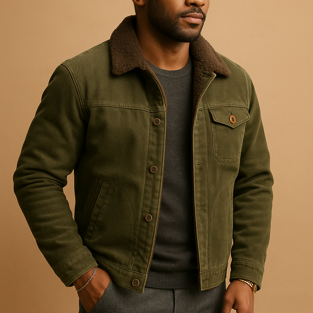 Veste en velours pour homme à coupe moderne | Daan
