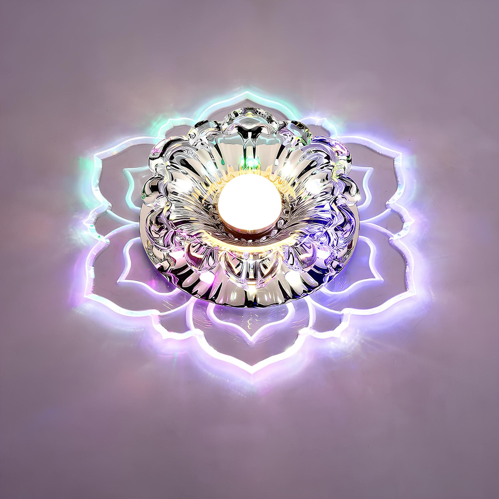 FloraGlow – Élégante lampe en cristal avec design floral et éclairage enchanteur