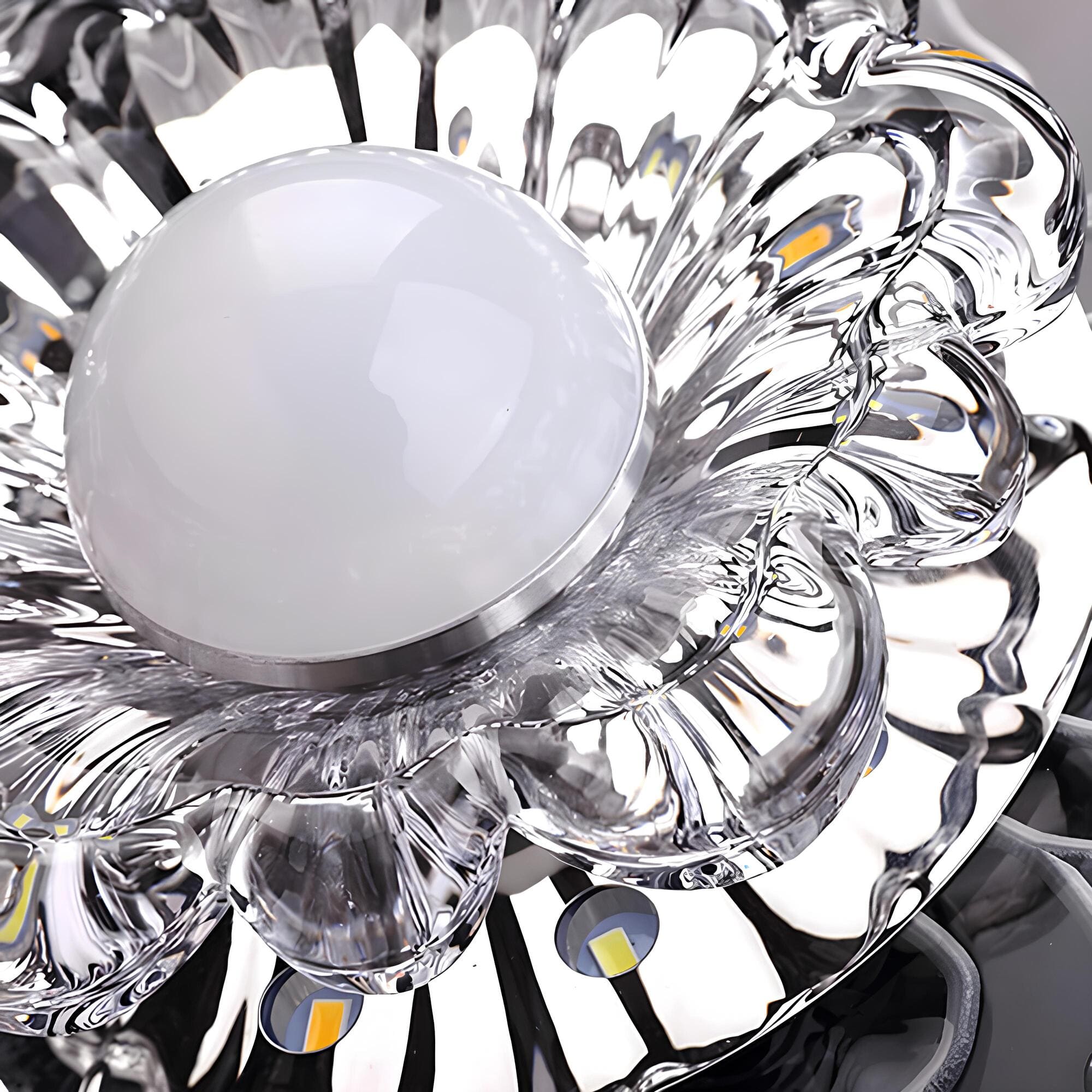 FloraGlow – Élégante lampe en cristal avec design floral et éclairage enchanteur
