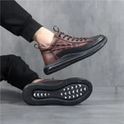 Sneakers en cuir embossé crocodile Frank
