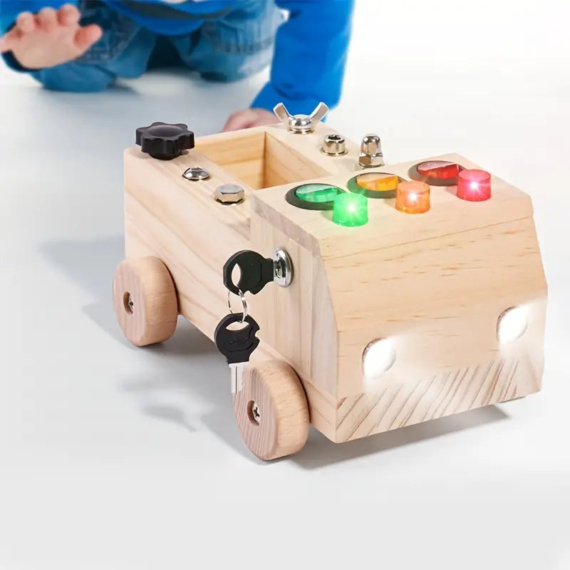 Table d'activités – Jouet Montessori interactif avec lumière LED et kit d'outils