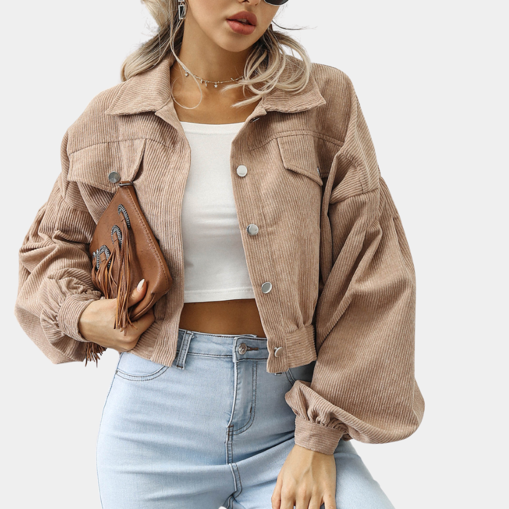 Ella - Veste en velours chic avec boutons