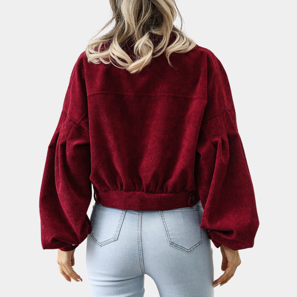 Ella - Veste en velours chic avec boutons