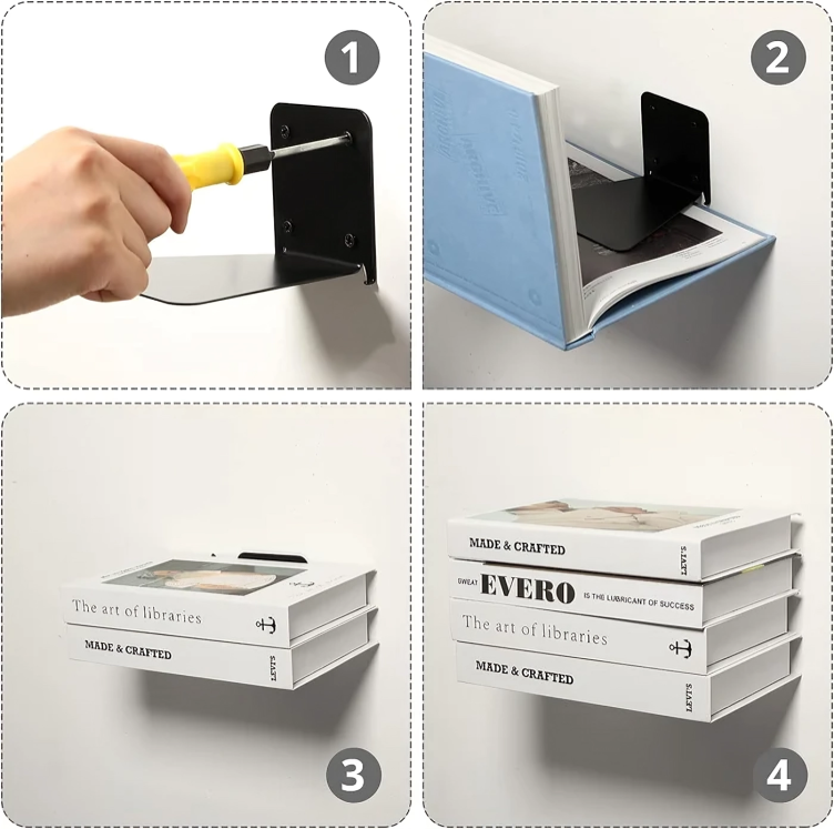 FloatBook – Étagères flottantes invisibles pour une présentation murale gain de place