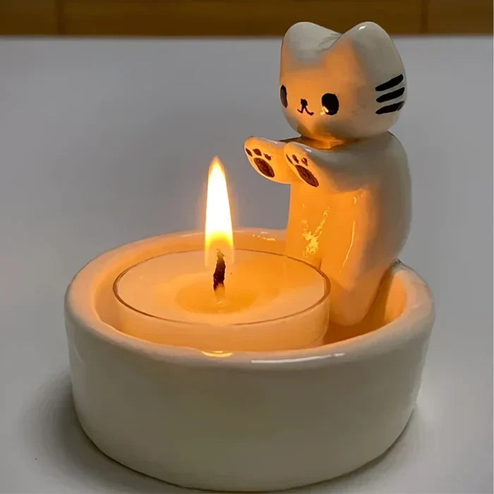 KittyLite - Plateau moderne en résine avec décoration de chat