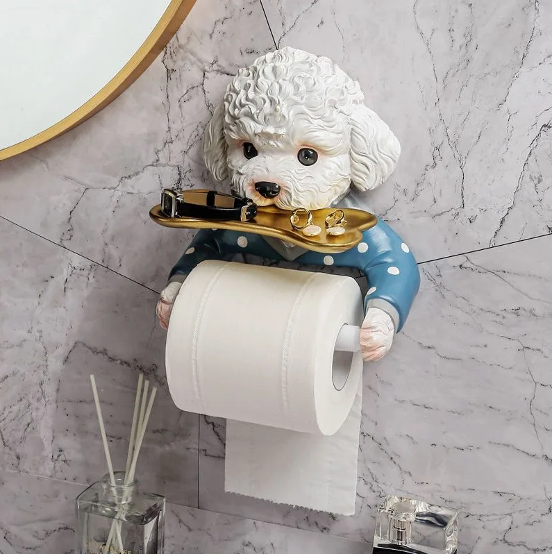 Porte-rouleau de papier toilette amusant pour chien