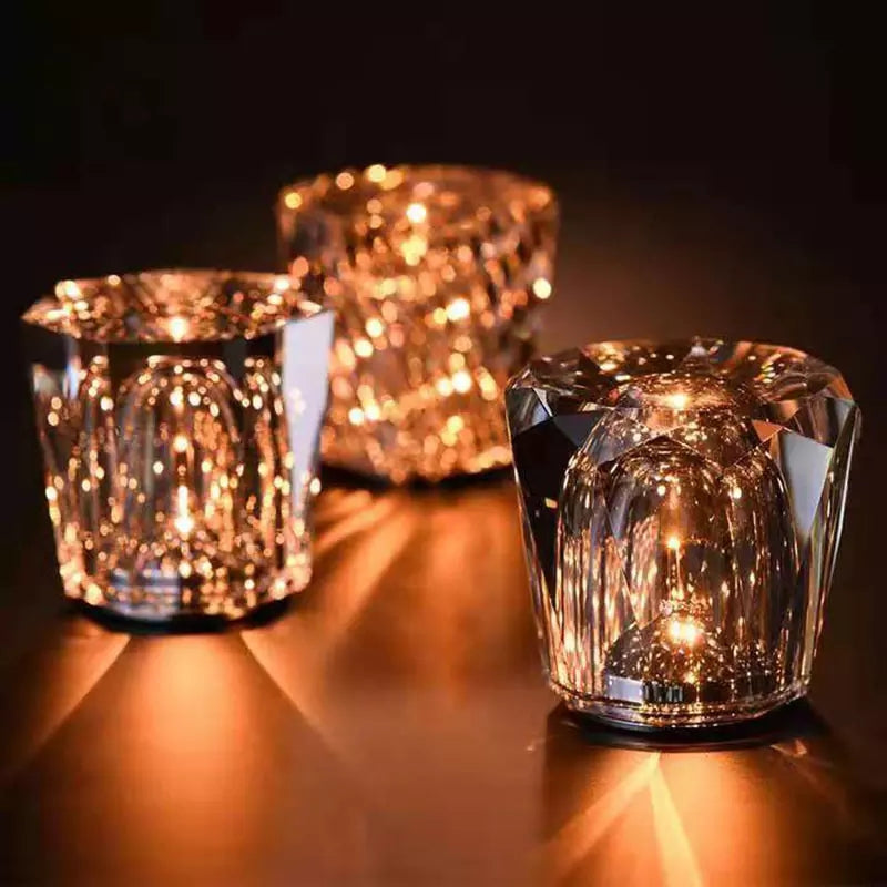 Lunara - Lampe de table LED sans fil en cristal