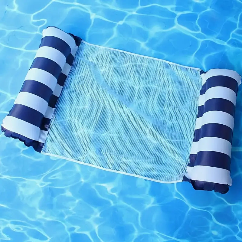Matelas gonflable rayé pour l'eau – Transat portatif de piscine pour la détente estivale