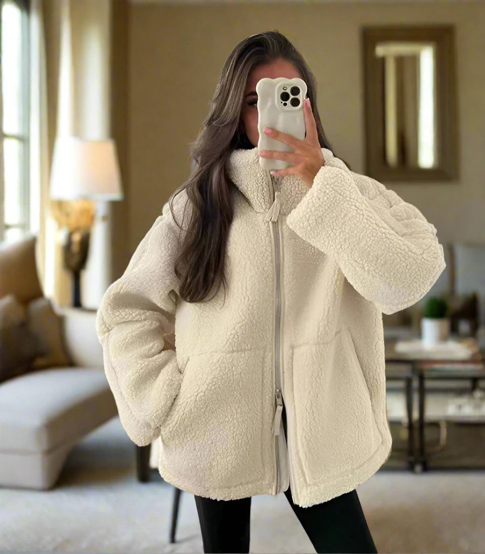 Ella - Veste en polaire surdimensionnée avec fermeture éclair