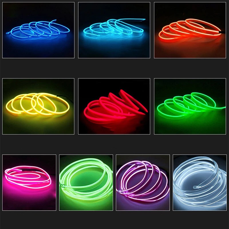 Bande LED RGB flexible pour intérieur de voiture avec capteur de musique et télécommande