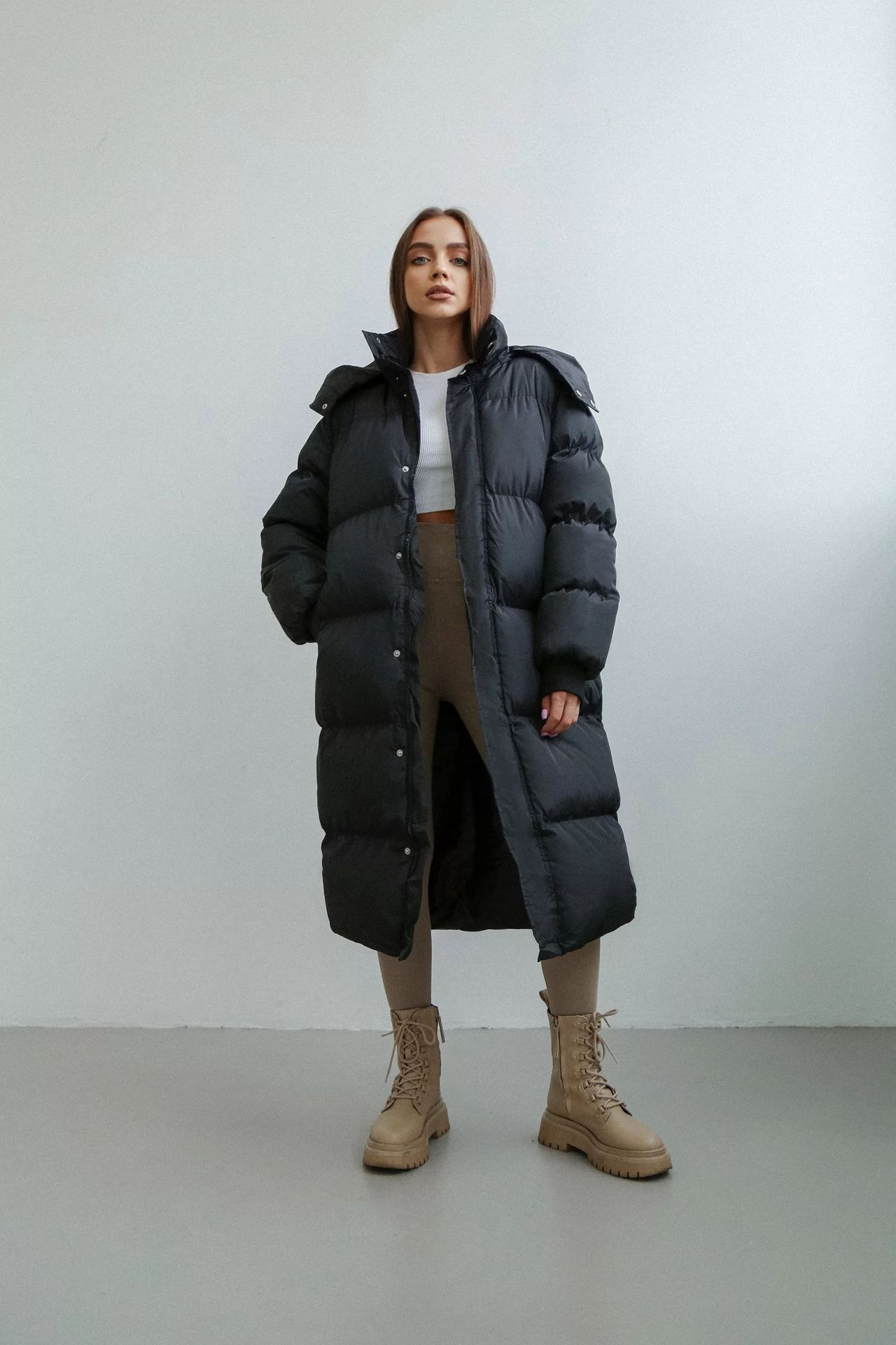 Izabela - Doudoune longue oversize avec capuche