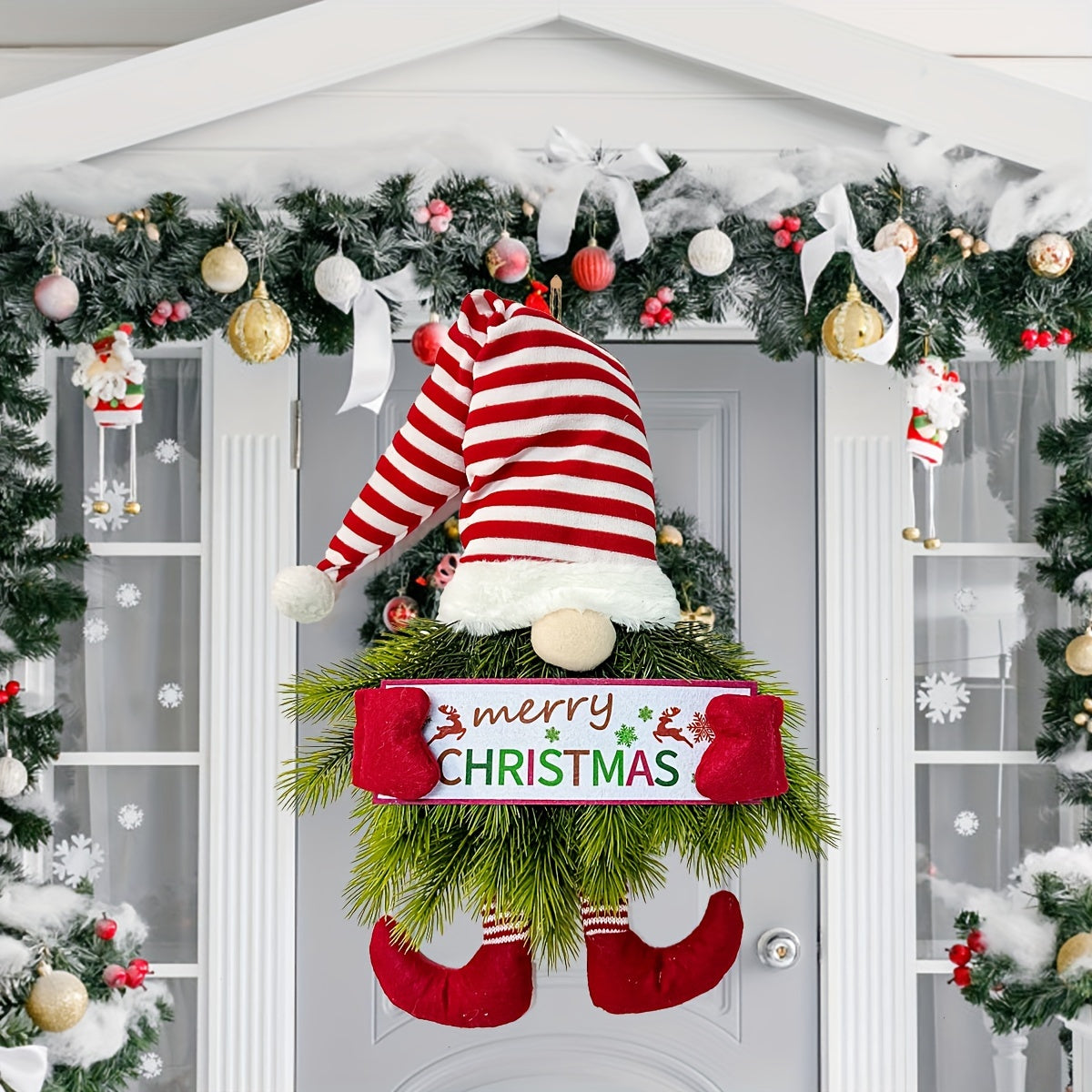 Couronne de porte de Noël Art Déco