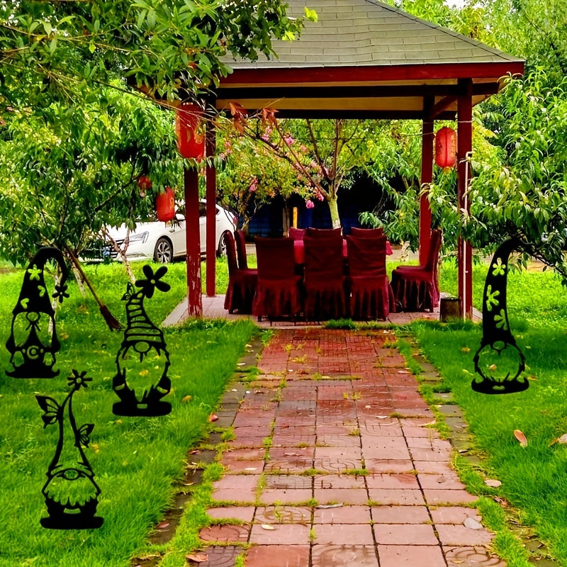 Ensemble de 4 pièces | Décor de Noël en acier festif pour le jardin