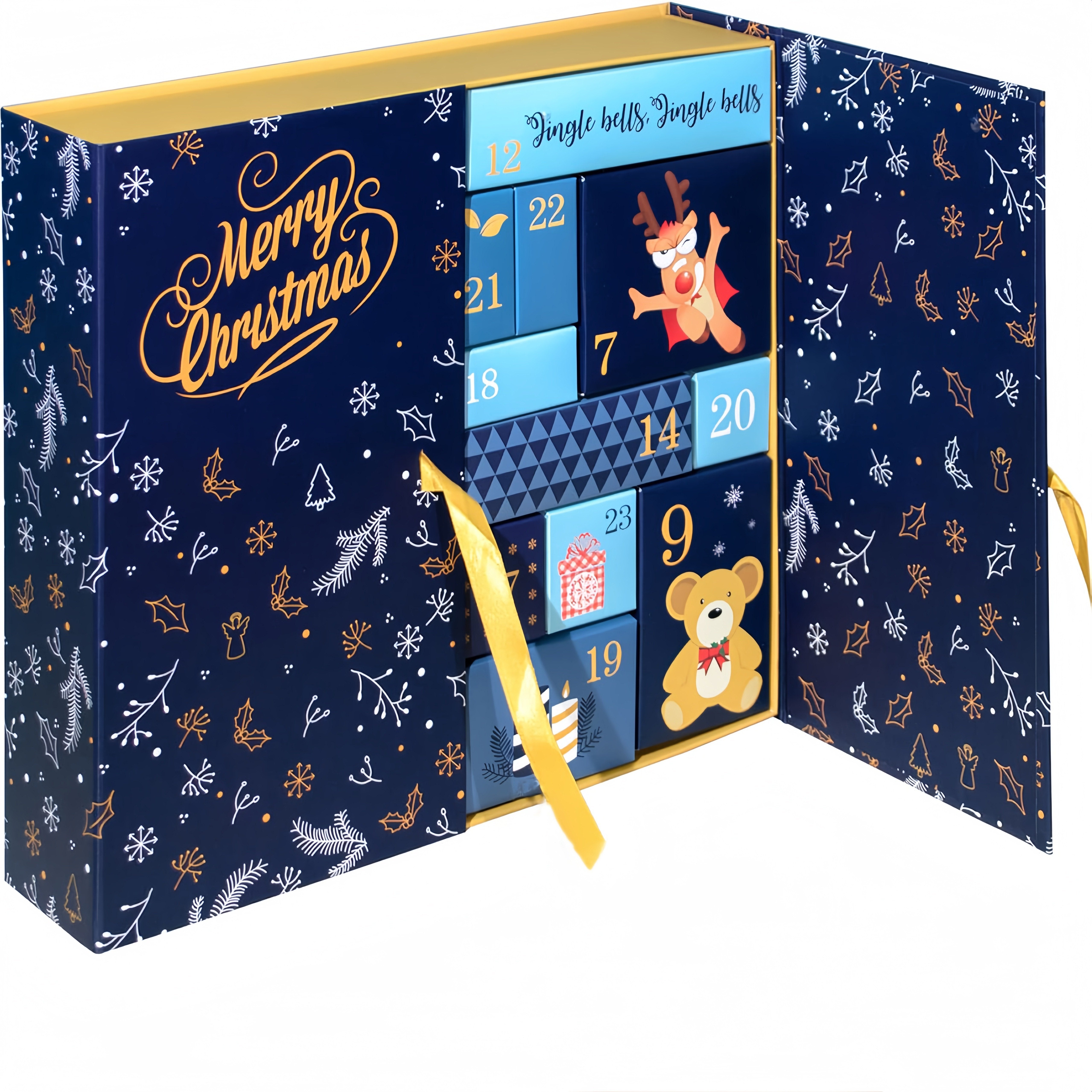 Ensemble de calendrier de l'Avent DIY – 24 boîtes en papier à remplir avec couvercle et accessoires variés pour offrir et bricoler