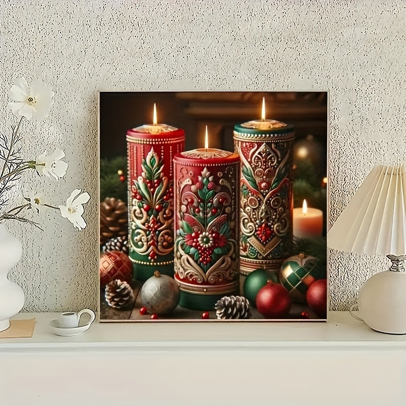 Bougie de cheminée rustique pour Noël