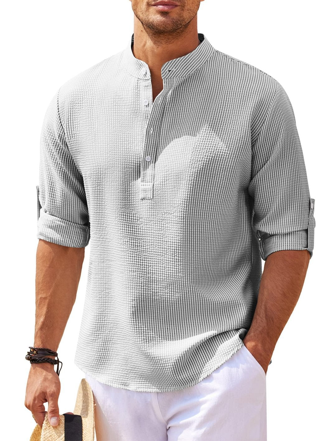Michael - Chemise décontractée sans col - Chic d'été