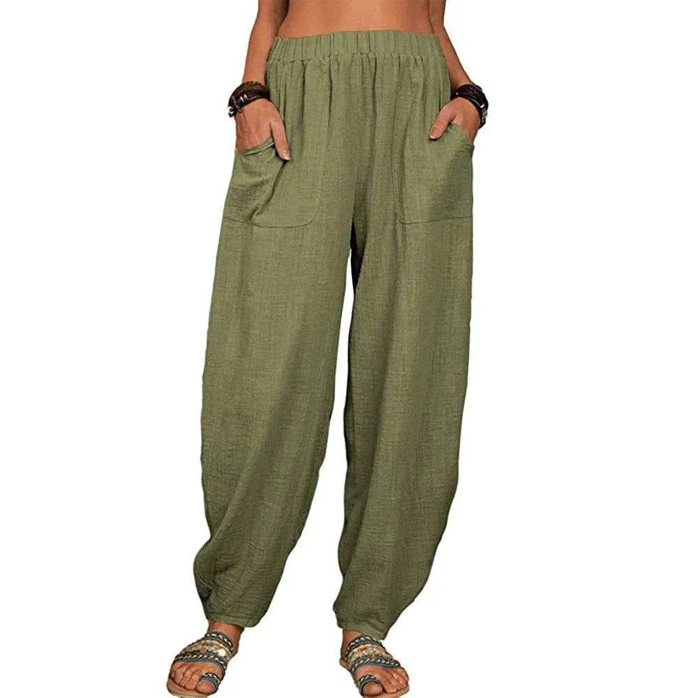 Pantalons Large Jambe Isabella à Coupe Décontractée