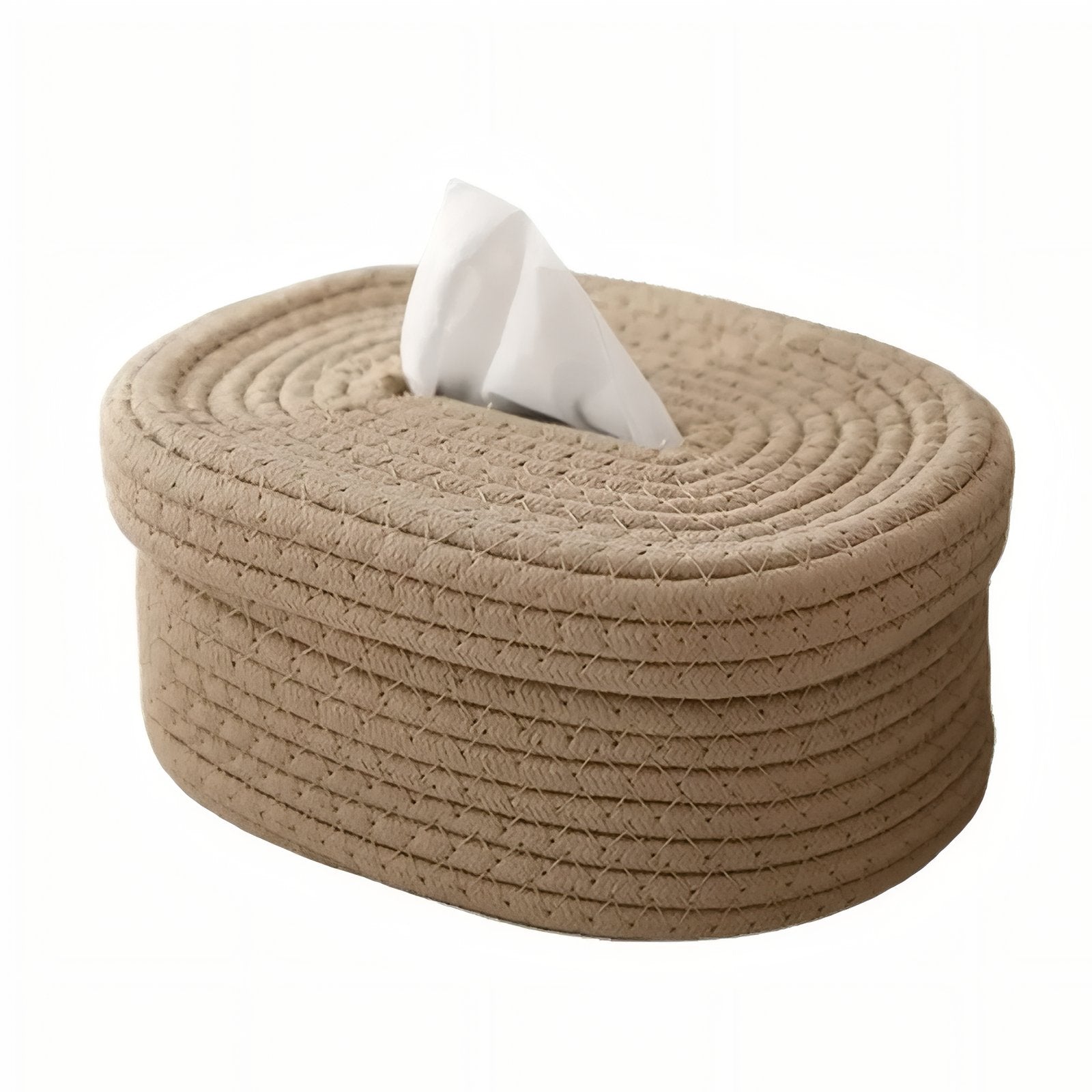 TissuElegance - Housse de boîte ovale en tissu au design élégant