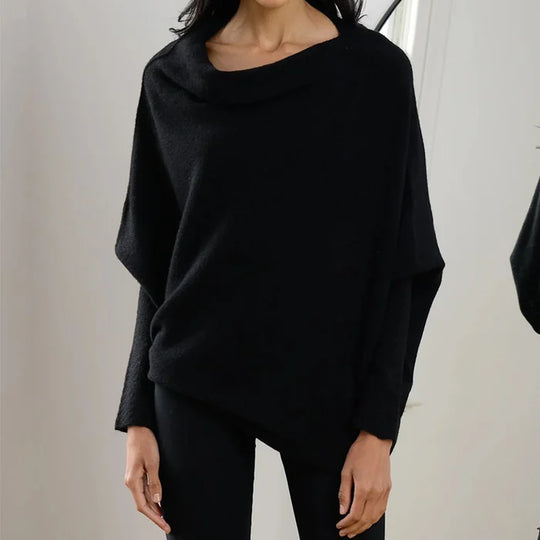 Larina - Sweater surdimensionné drapé avec col rond