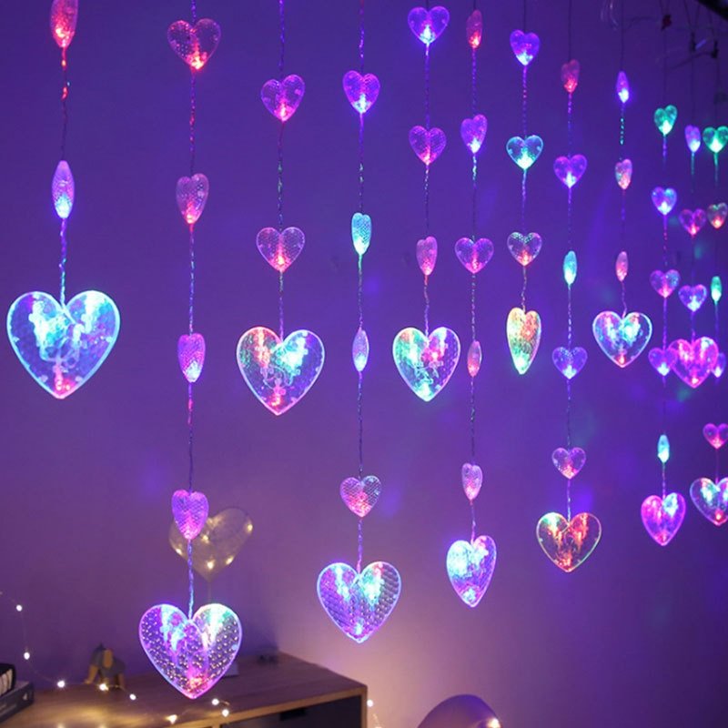 GlowVista - Rideau lumineux LED avec plusieurs formes et couleurs