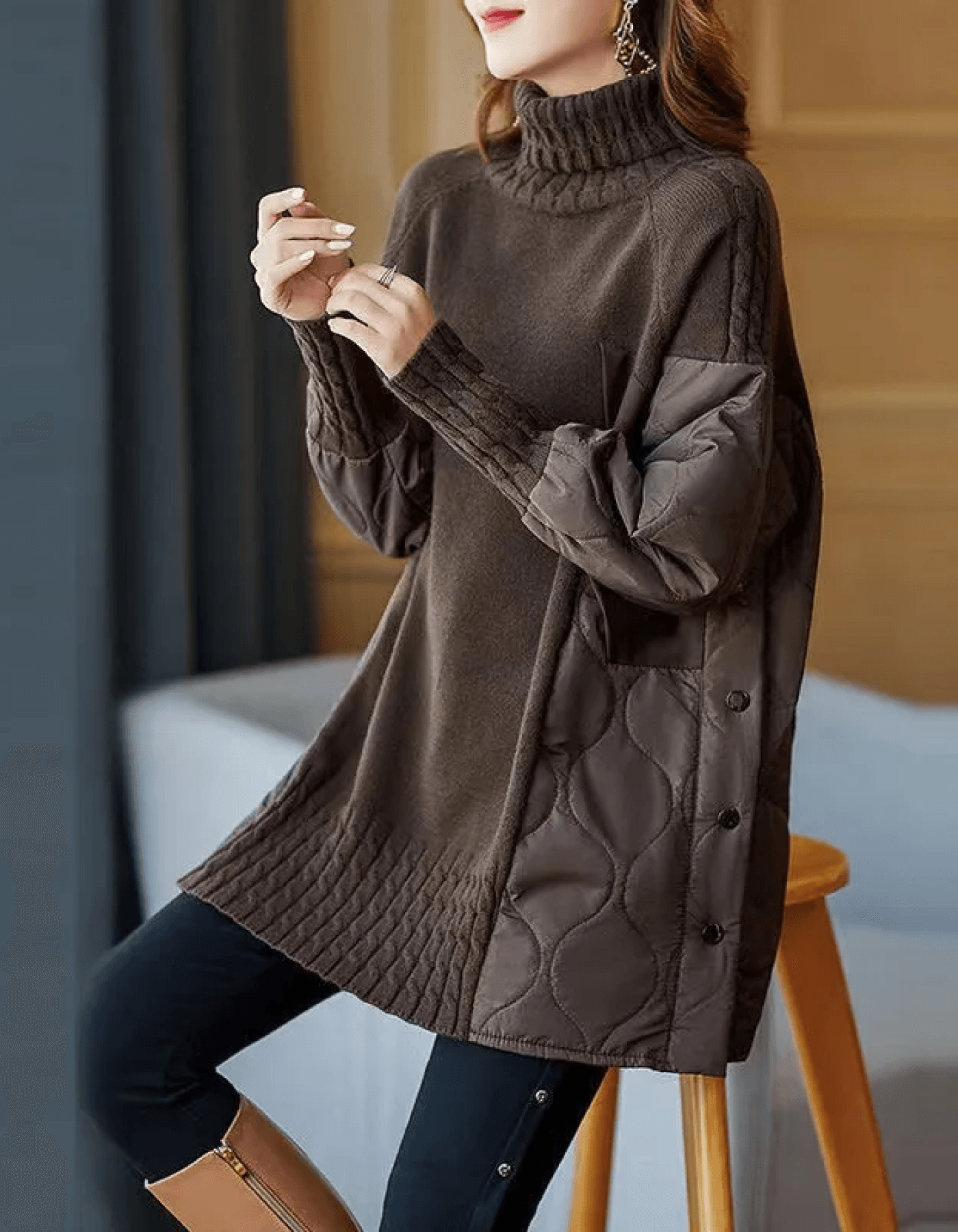 Pull ample col roulé Janine