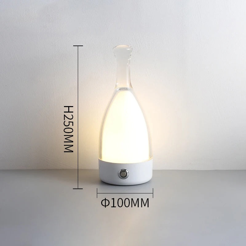 LuminaBottle - Lampe de table en forme de bouteille avec chargeur USB