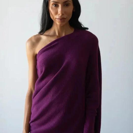 Larina - Sweater surdimensionné drapé avec col rond
