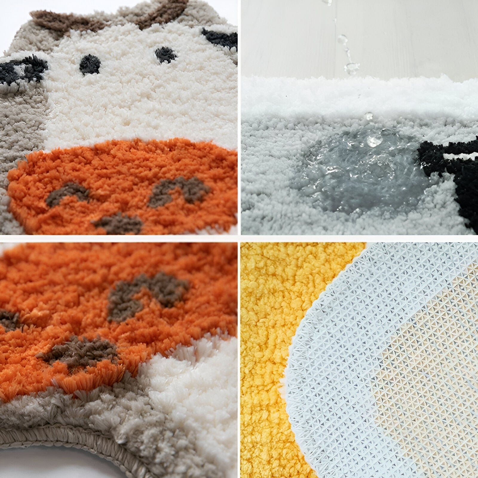MooMat - Tapis de bain en forme de vache élégant et ludique