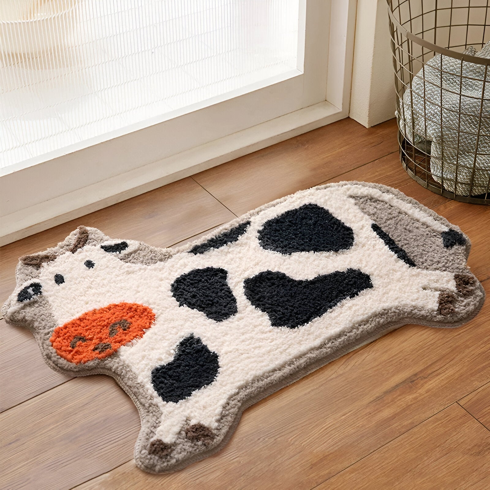 MooMat - Tapis de bain en forme de vache élégant et ludique