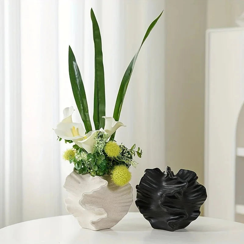 OceanBloom – Vase à fleurs inspirée de coquillage écologique avec bord festonné