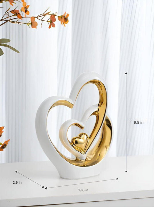 HeartDecor - Sculpture unique en forme de double cœur