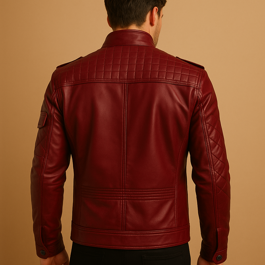 Jasper | Blouson en cuir rembourré à col montant pour hommes
