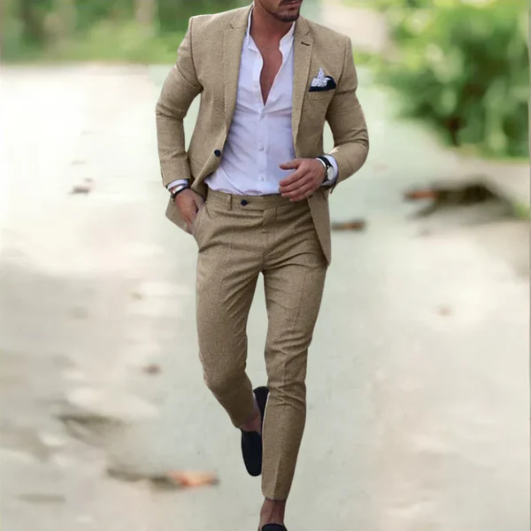 Emil Costume Classique avec Poches Fonctionnelles et Fermeture Boutonnée