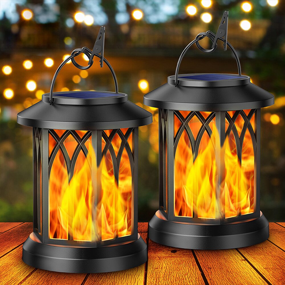 GloGothic - Bougie flamande solaire scintillante avec crochet de suspension