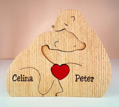 Collection CuddleBears - Coffret cadeau en bois fabriqué à la main