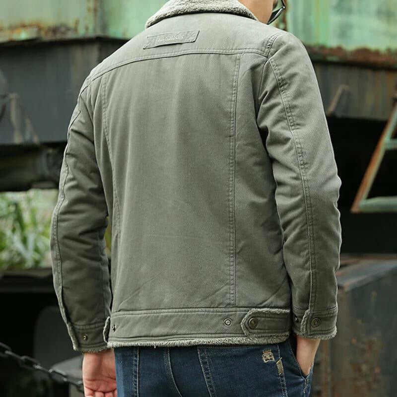 Tom - Veste en denim avec doublure en polaire et boutons