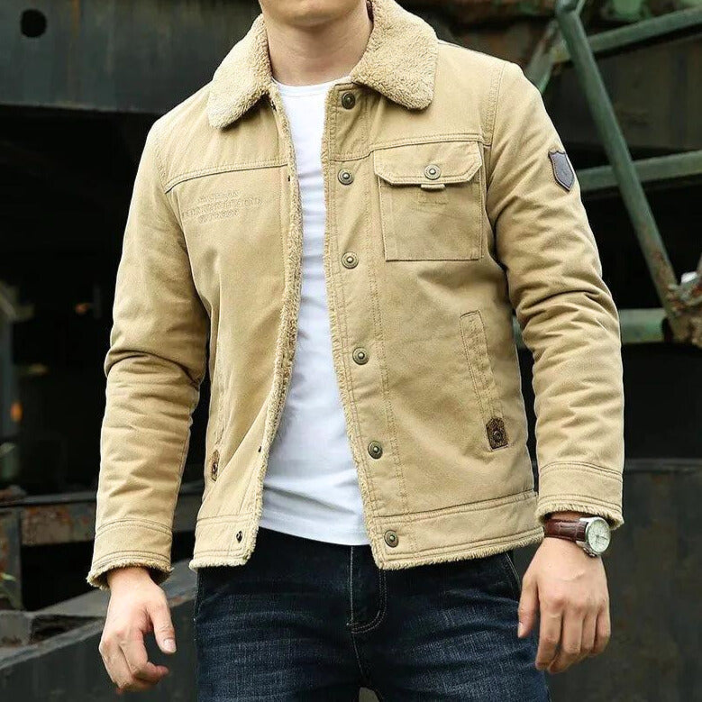 Tom - Veste en denim avec doublure en polaire et boutons