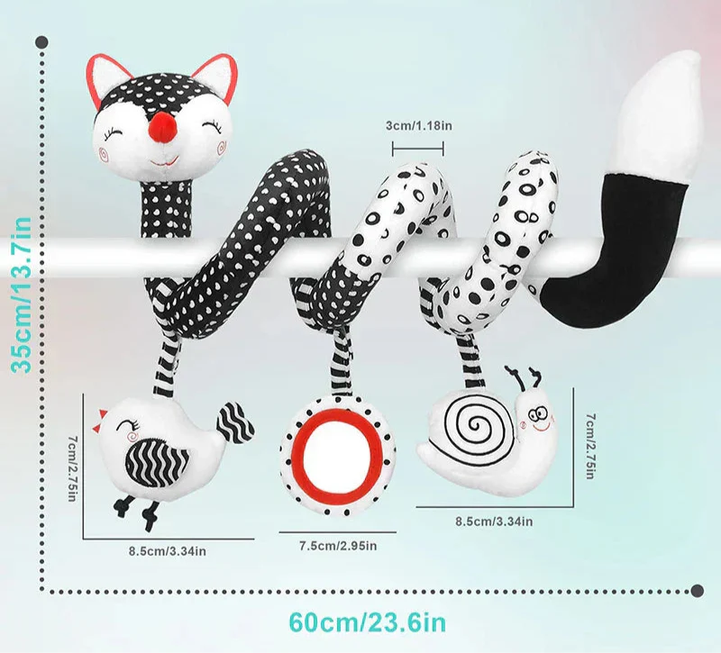 BabySpiral Comfort – Jouet d'activité doux pour siège auto et poussette