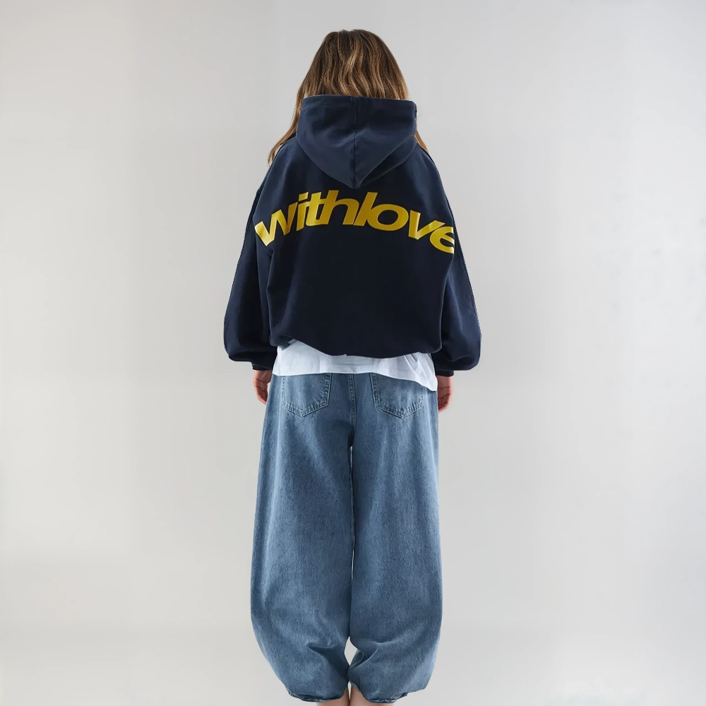 Sweat à capuche classique avec impression – Mélange de coton doux – Décontracté et confortable