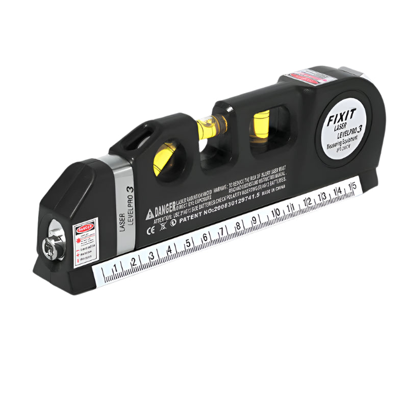 Leo MeasurePro Outil 4-en-1 – Niveau laser avec règle, niveau à bulle et rapporteur d'angles