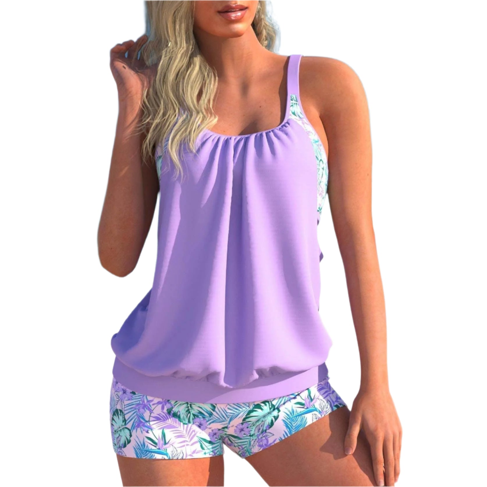 SummerBloom - Ensemble tankini deux pièces pour femme