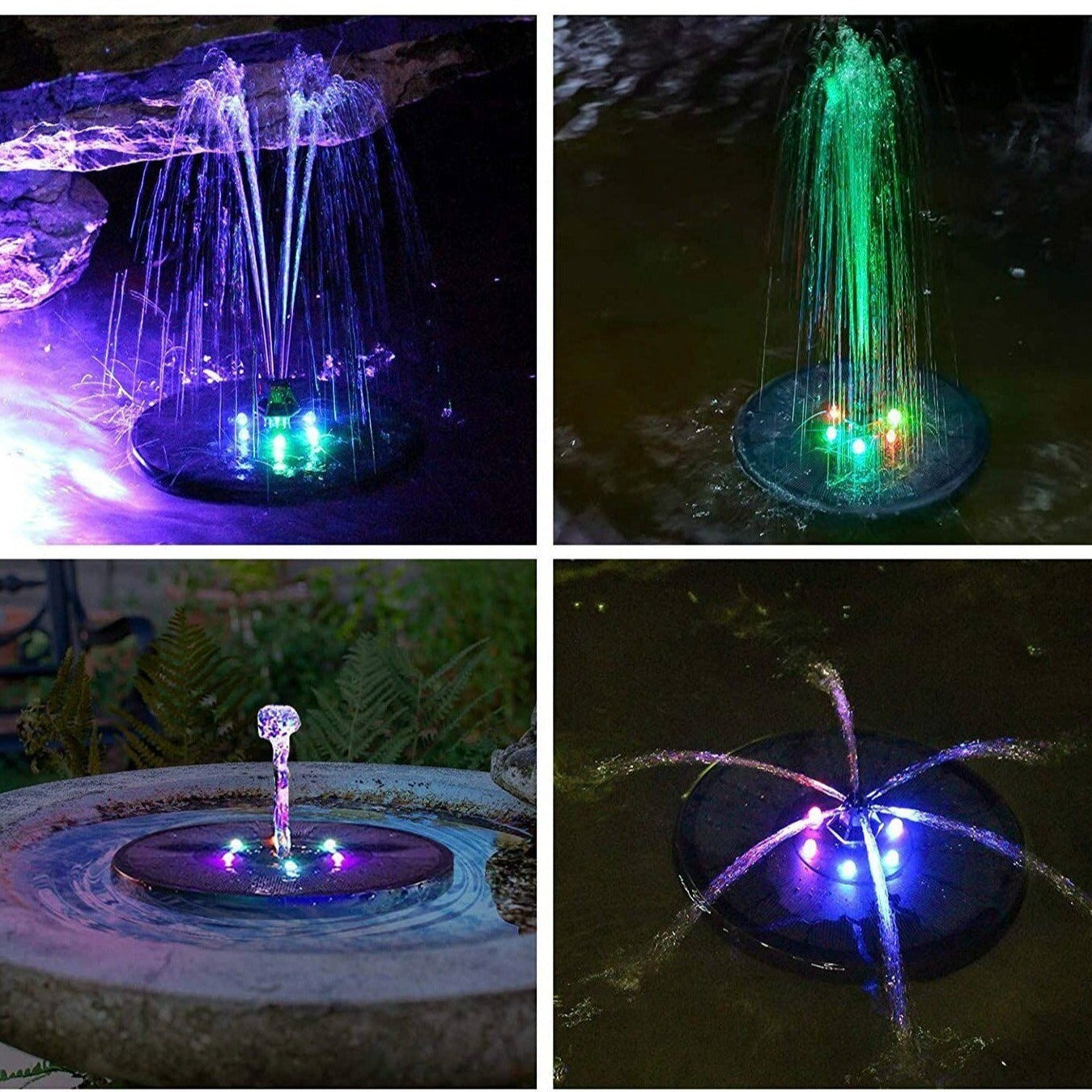 AquaGlow Fontaine Solaire – Fonction d'eau LED flottante pour jardin et terrasse