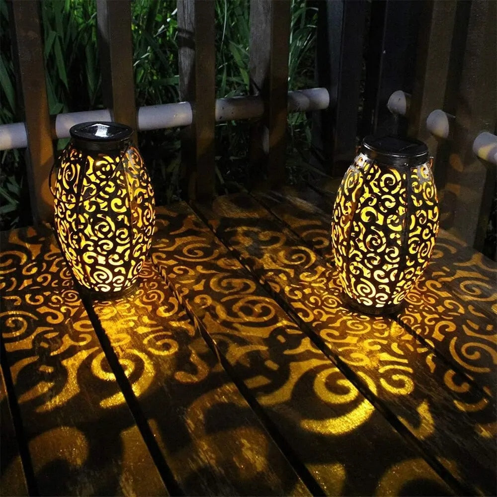 SolarLuxe – Élégante lanterne solaire avec lumière LED chaude pour éclairage extérieur