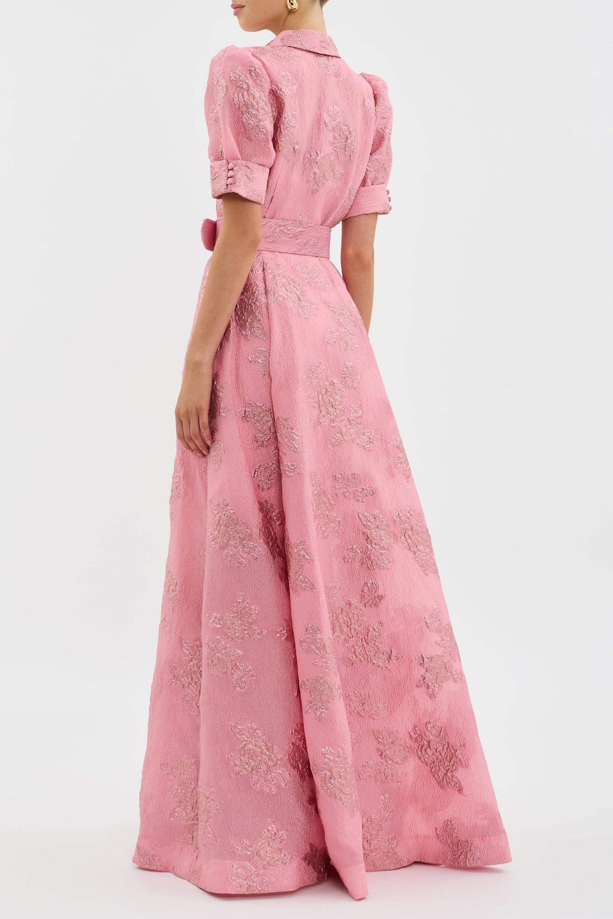 Robe Longue avec Manches Bouffantes et Ceinture à Nouer – Style Élégant et Raffiné